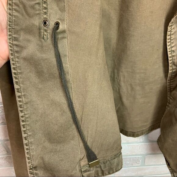 Zara Studded Olive Cargo Military Style Jacket - Picture 5 of 9